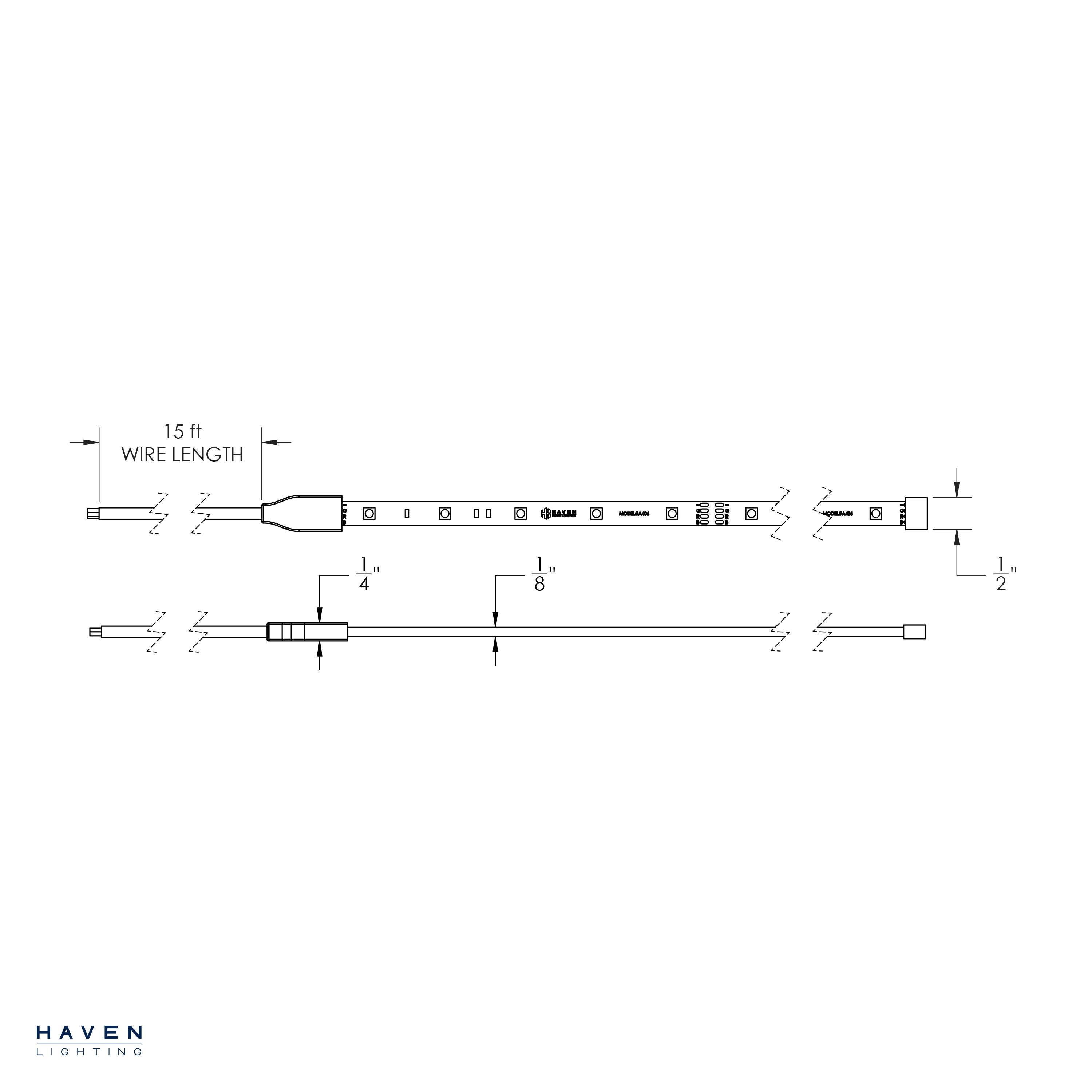 Dimension drawing of LED Light Strip