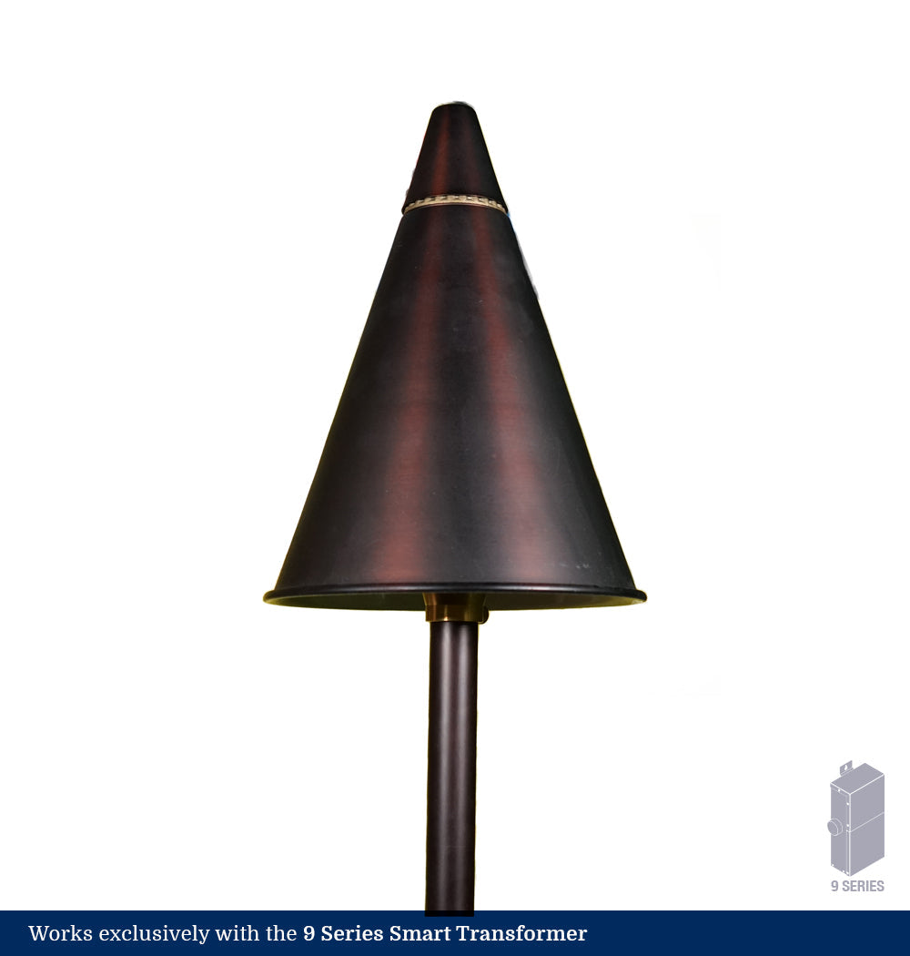 9 Series Full Color Bourbon Brass LED Tiki Torch Light