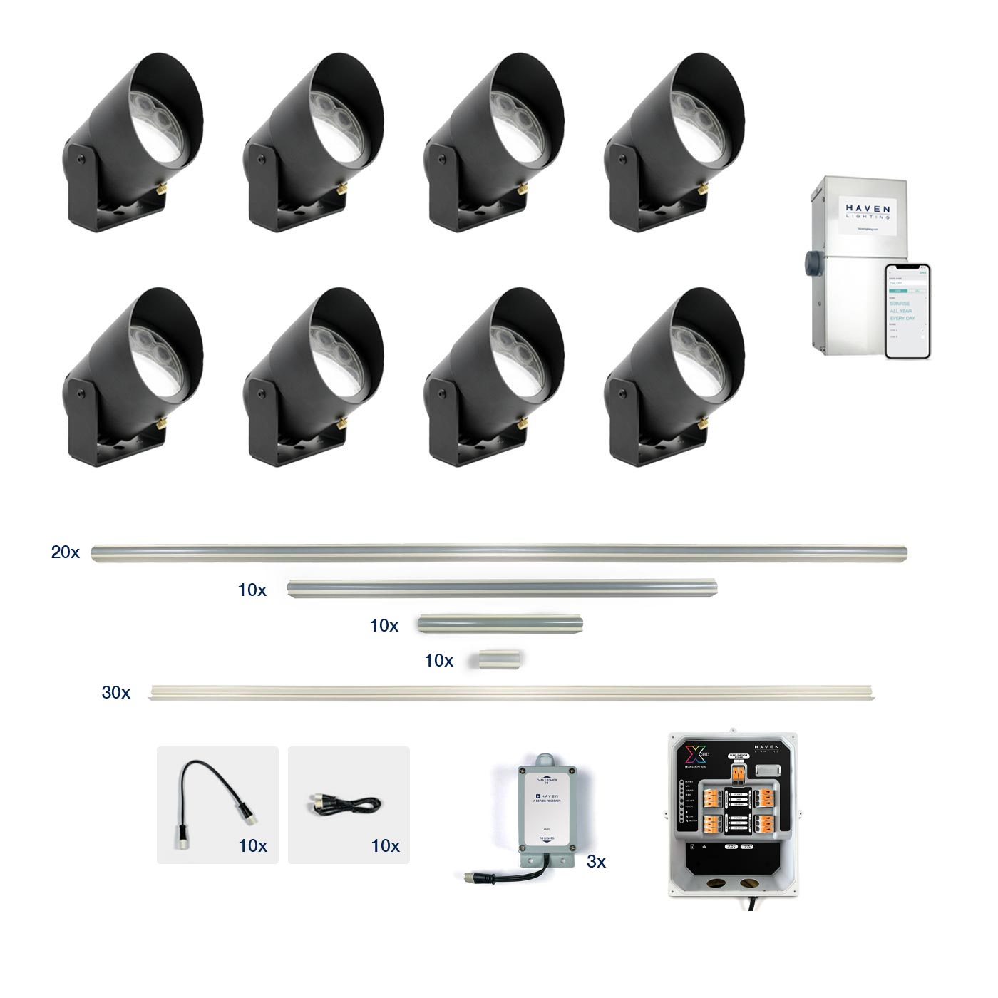 X Series Evolution (124 ft) & 9 Series (8 Up Lights) Combination Kit