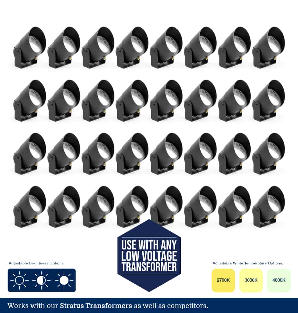 Aluminum LED  Landscape Lighting Kit - 32 LED Fixtures - 2700k, 3000k, 4000k