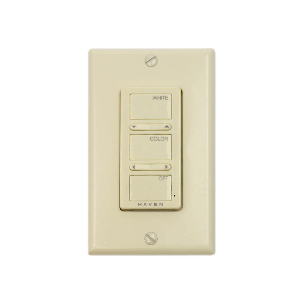 Full Color Wireless Wall Switch Wireless Wall Switch Haven Lighting Almond