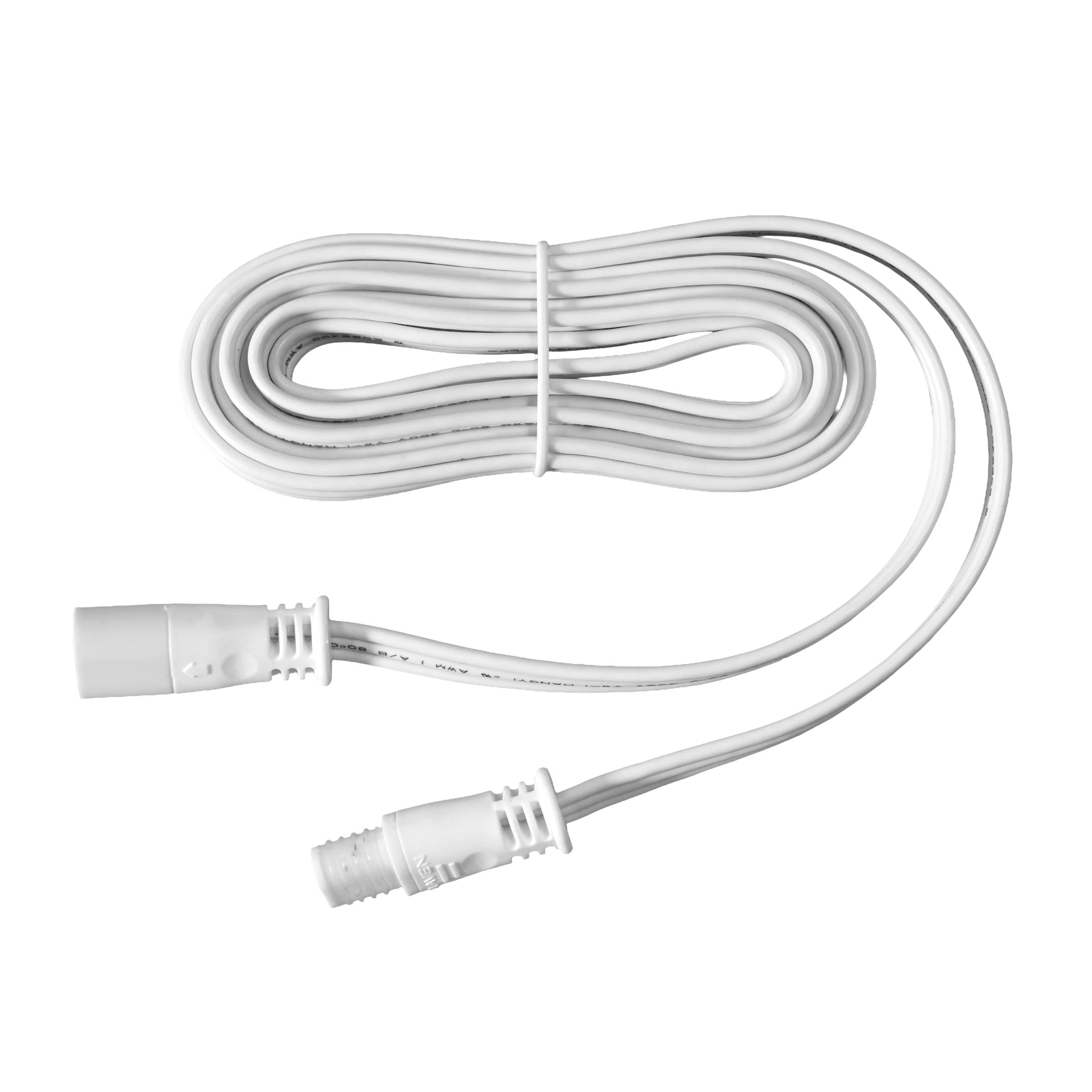 White cable with connectors on a white background
