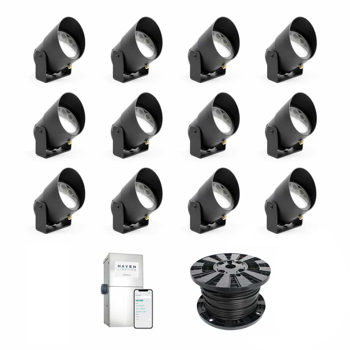Smart Phone Controlled System with Adjustable White 12-Up Light Package