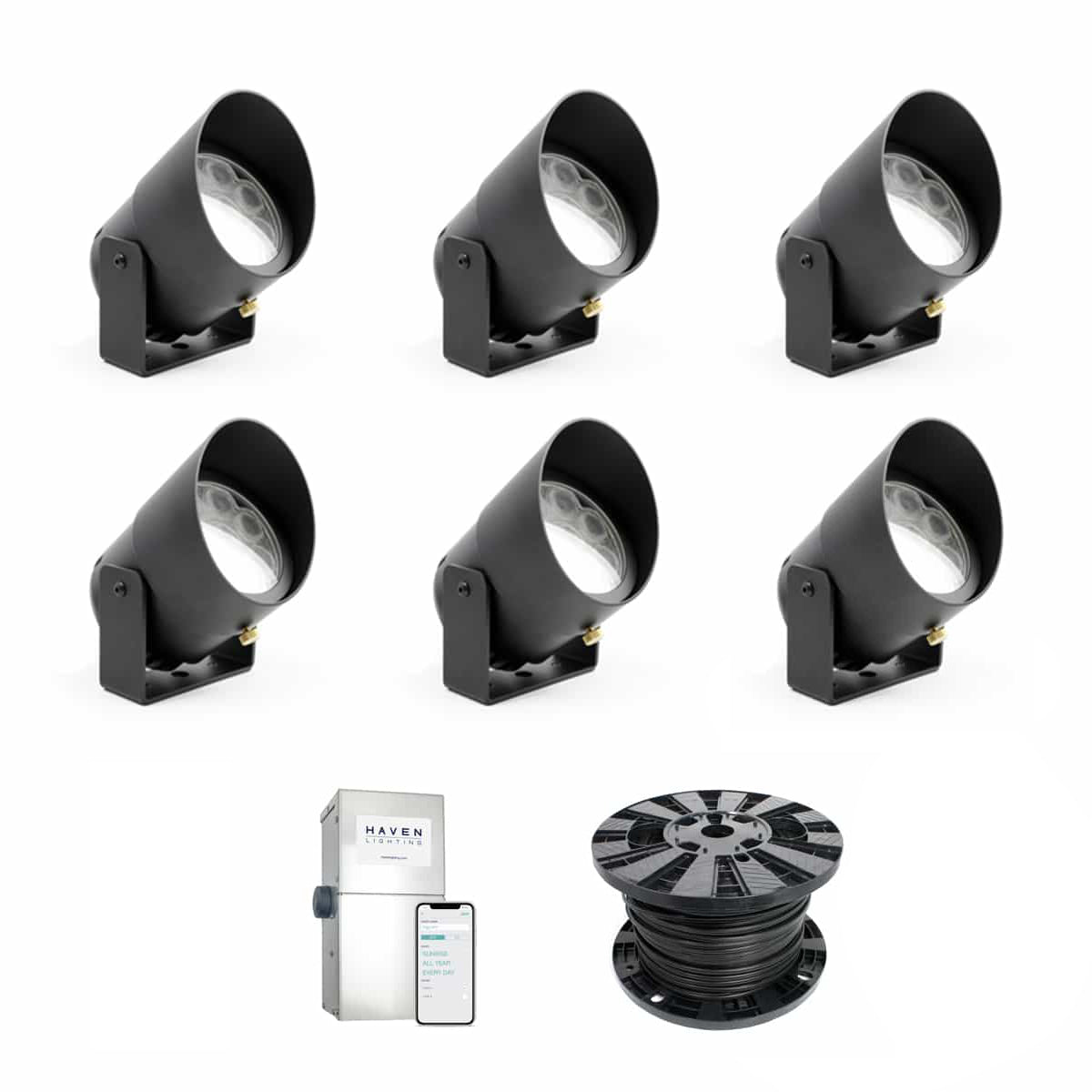 Smart Phone Controlled System with Adjustable White 6-Up Light Package