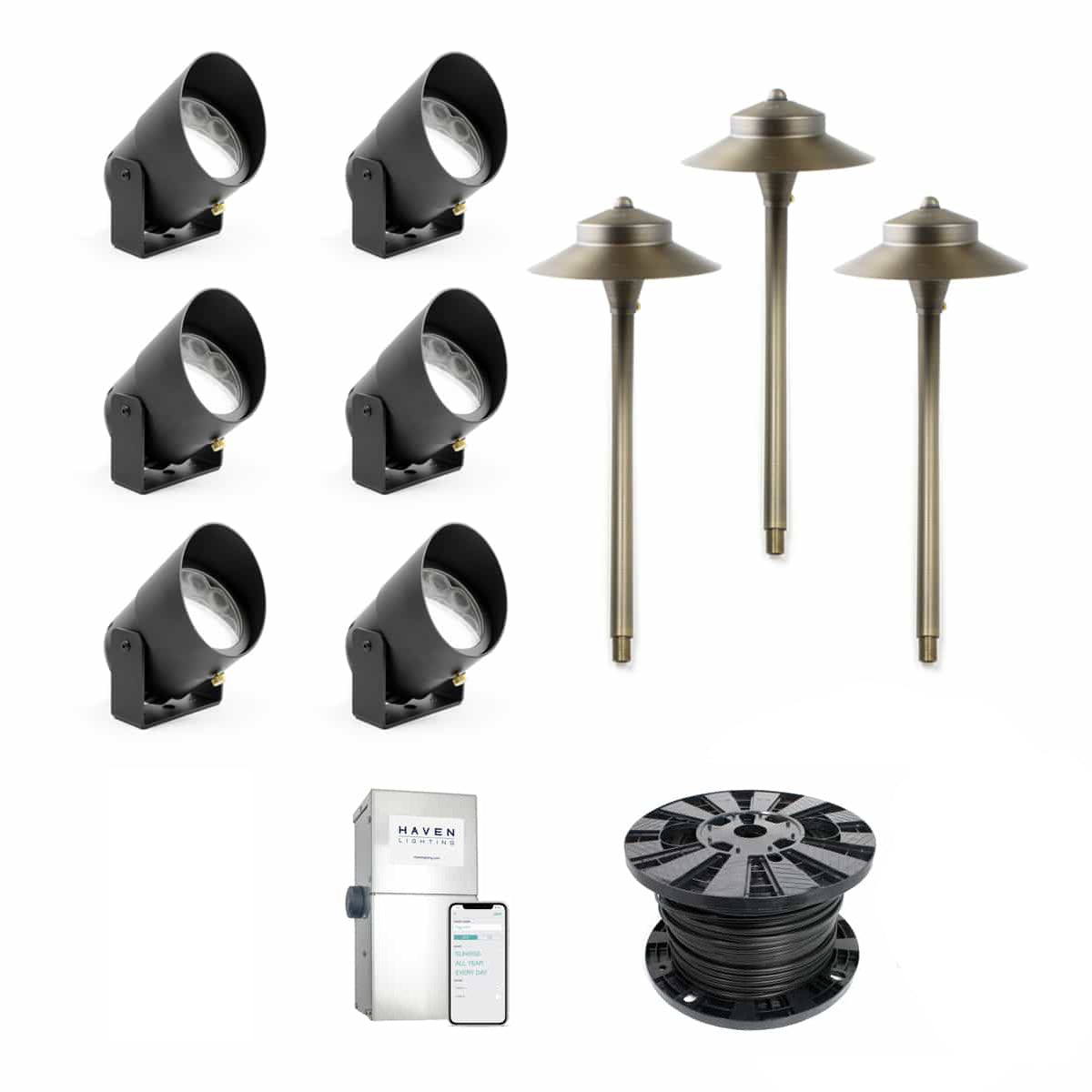 Smart Phone Controlled System with Adjustable White 6-Up/3-Path Light Package