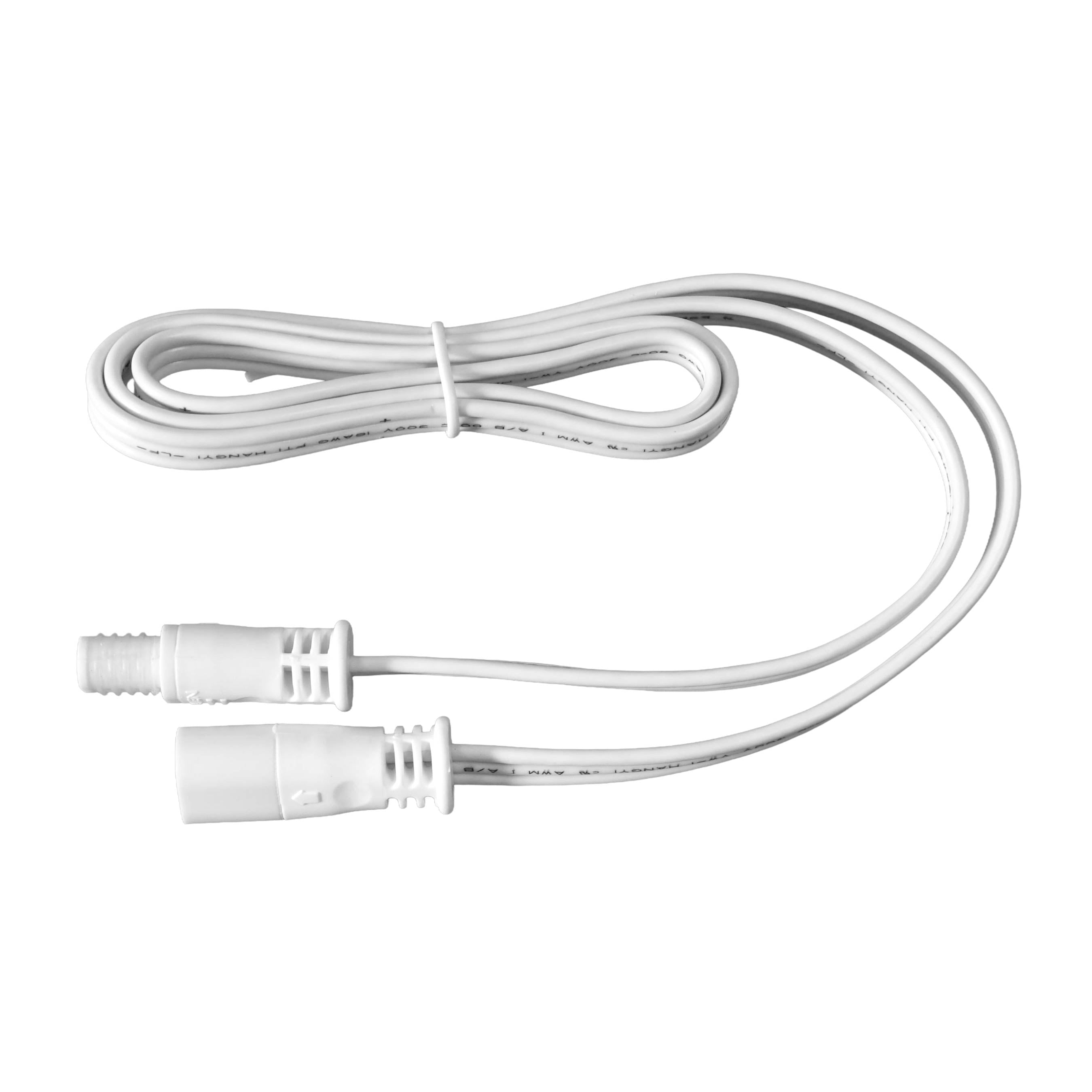 White medical cable with connectors on a white background