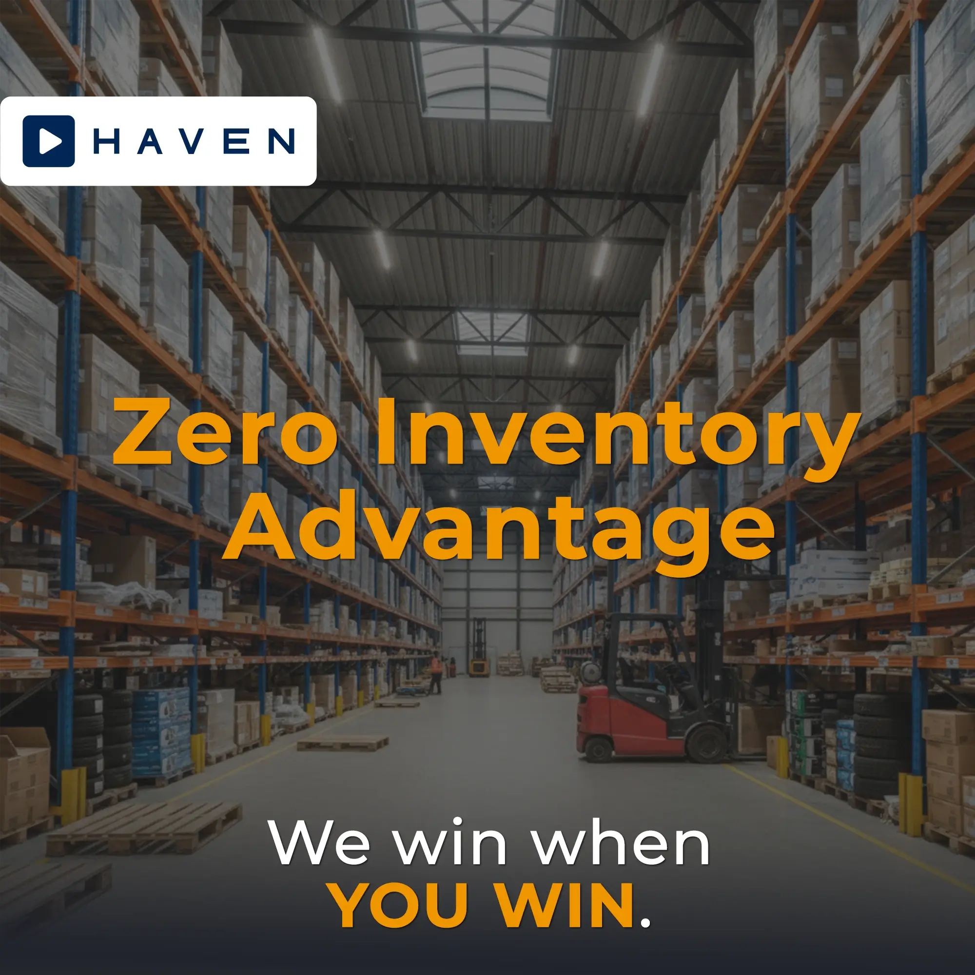 Image of warehouse with fork lift